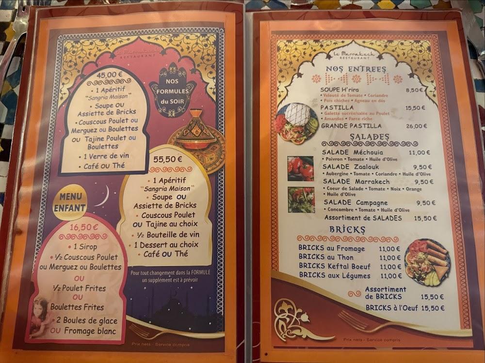 Le Marrakech - Menu Image 1